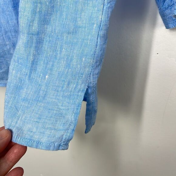 Talbots LINEN BUTTON-BACK BLOUSE - CROSS DYED size Small - Picture 8 of 13